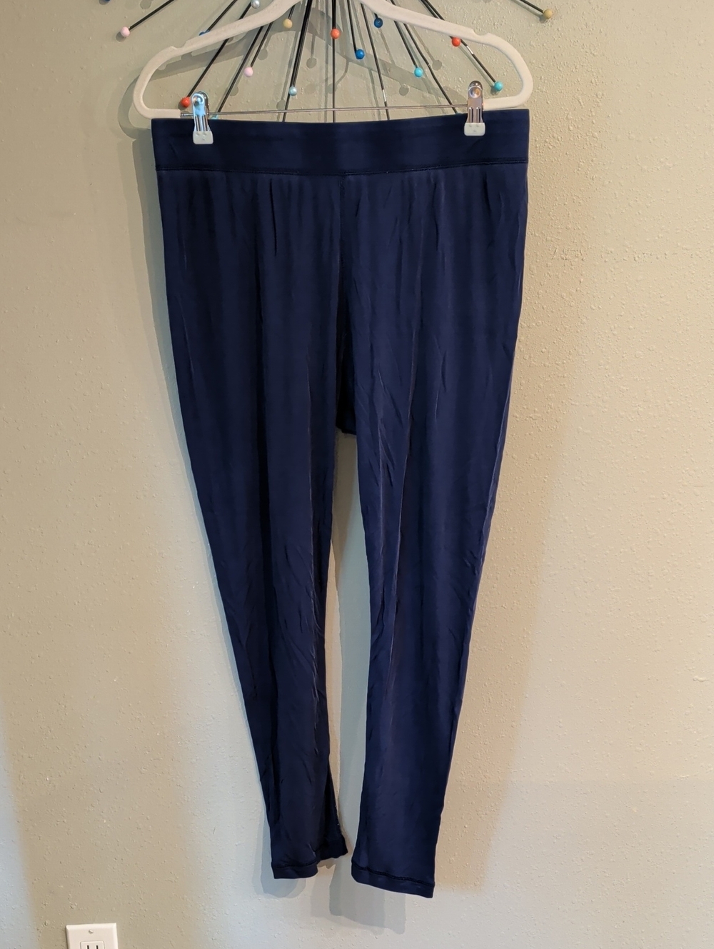 Lands End XL 18 Blue Silk Under Garment Pants Base layer